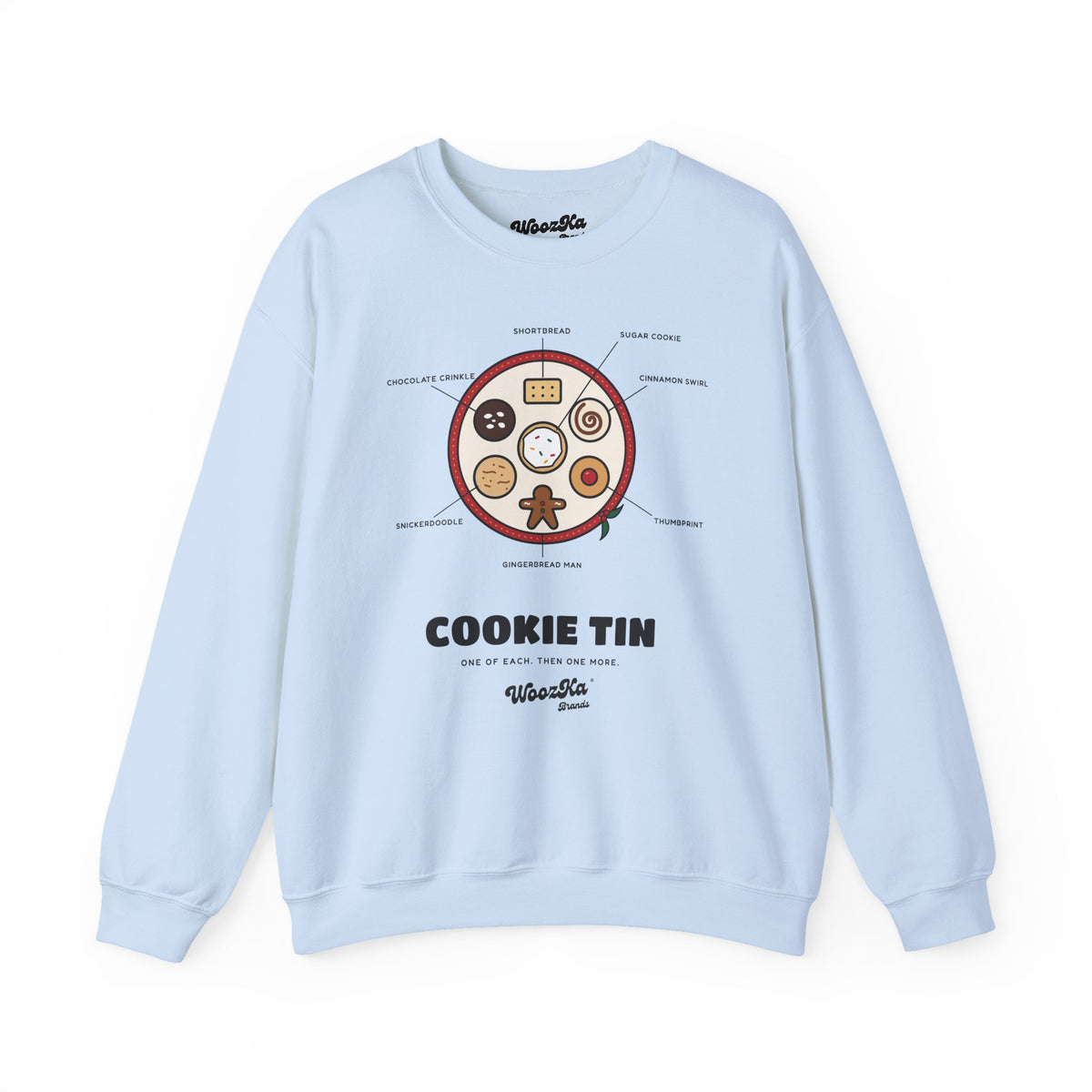 WoozKa Brands Christmas Cookie Sweatshirt, Holiday Baking Front Print