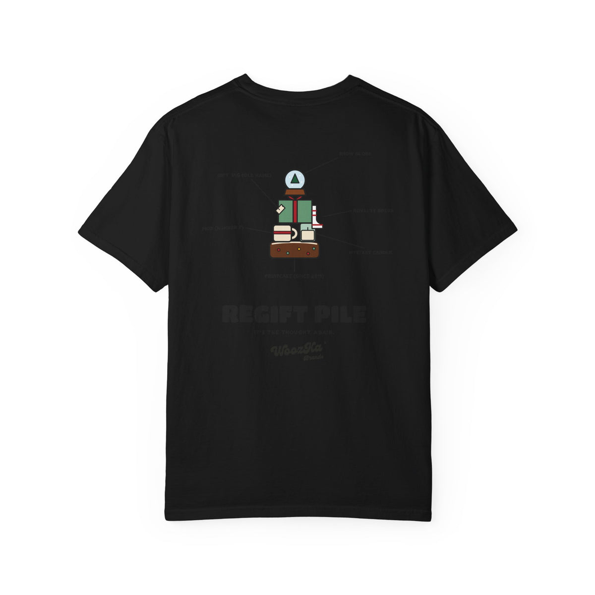 WoozKa Brands Funny Christmas Heavyweight Tee, Regift Office Back Print