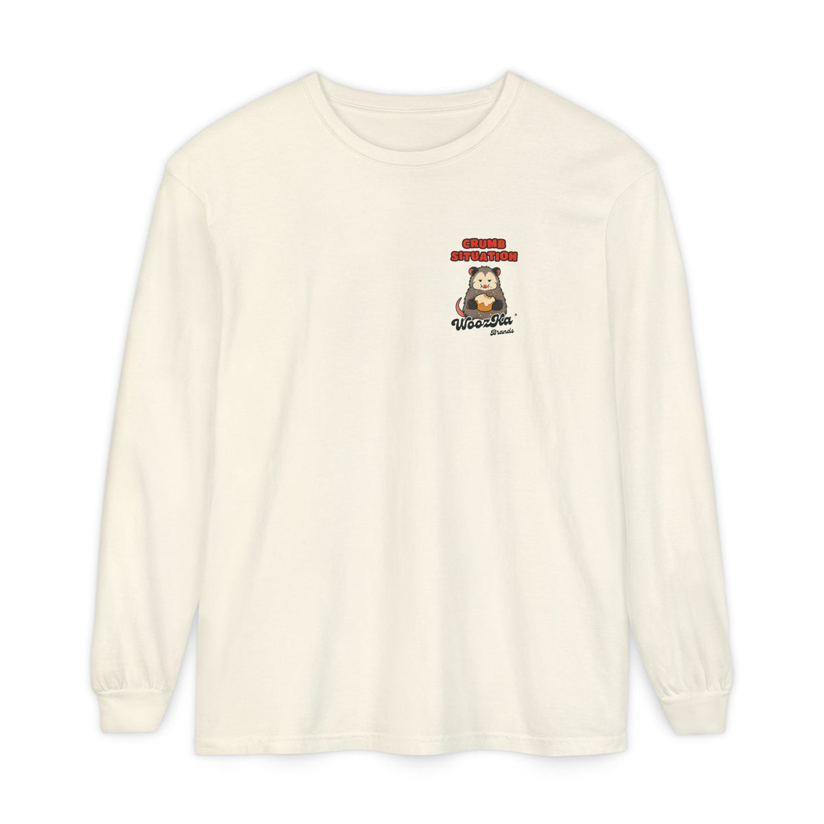 WoozKa Brands Crumb Situation Opossum Long Sleeve T-Shirt, Two-Sided