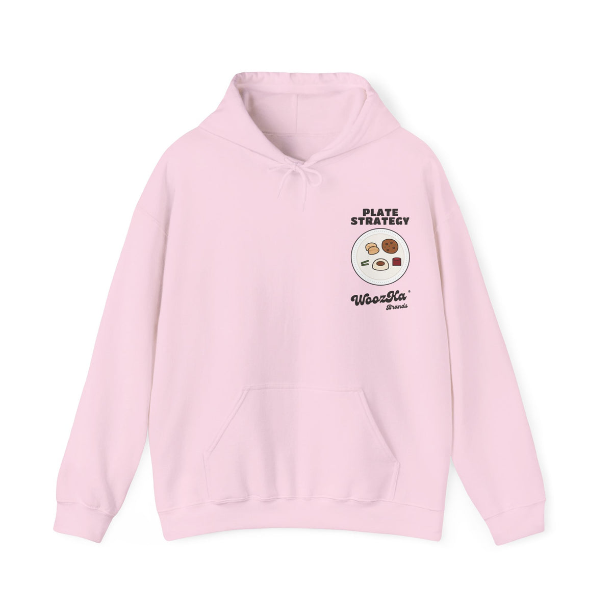 WoozKa Brands Funny Thanksgiving Hoodie, Turkey Dinner Plate Back Print