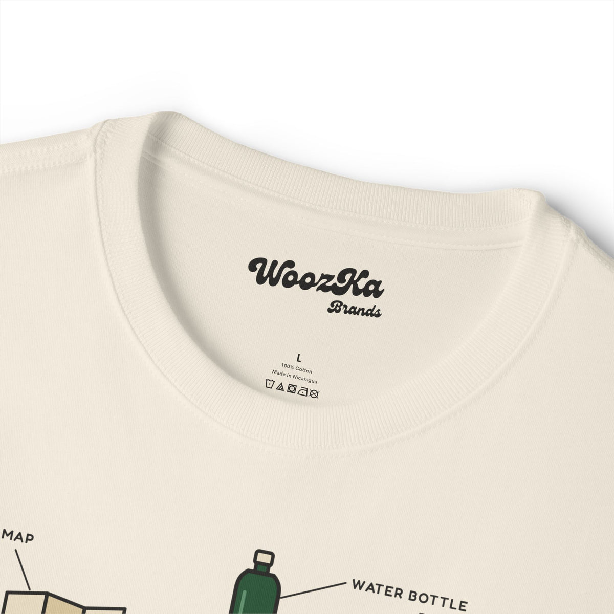 WoozKa Brands Hiking Oversized Tee, Backpacking Gear List Front Print