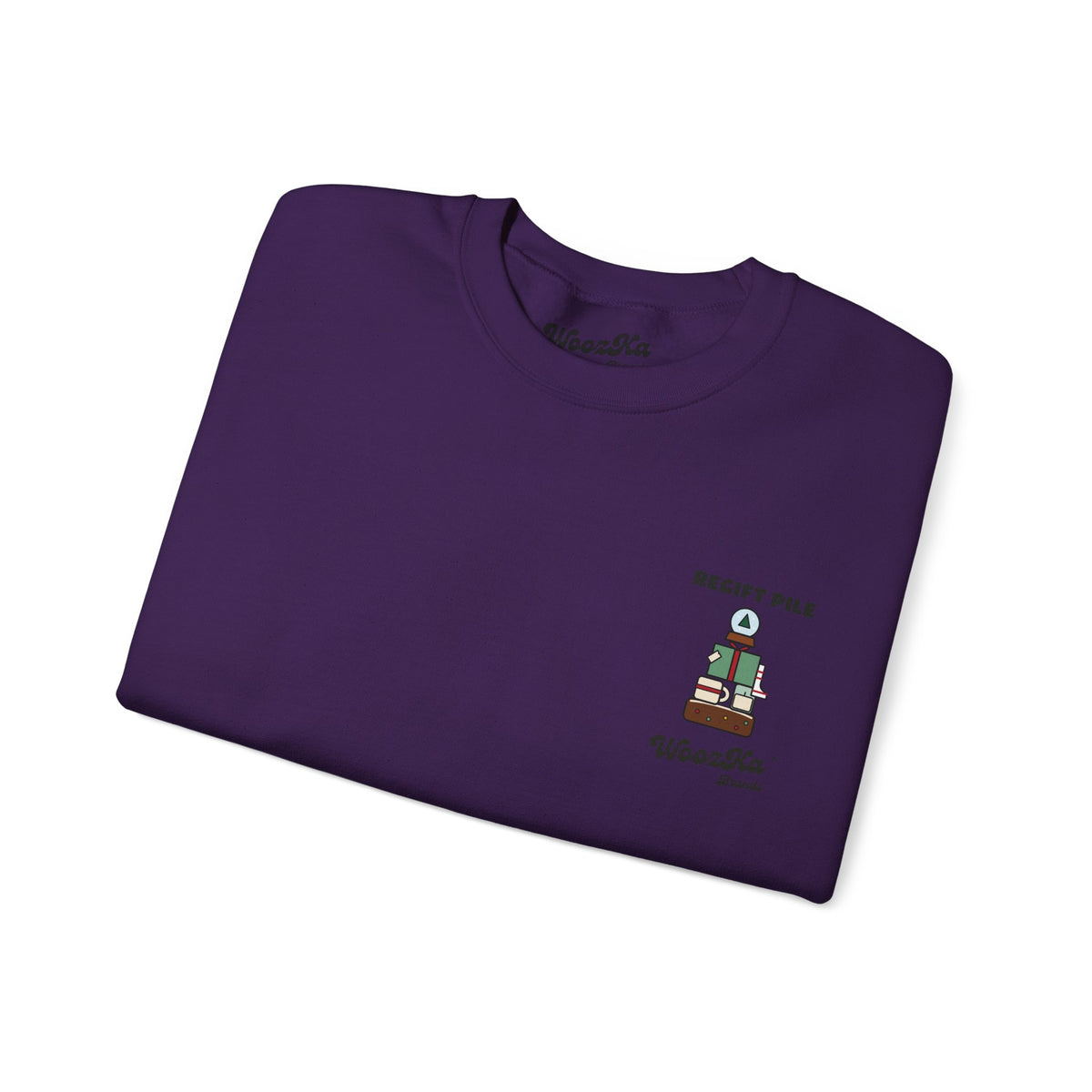 WoozKa Brands Funny Christmas Sweatshirt, Regift Office Party Back Print