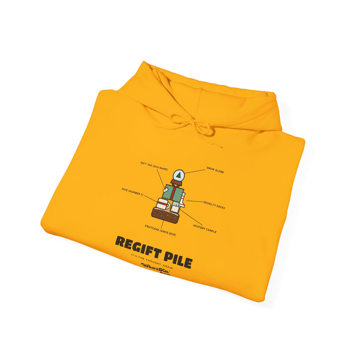 WoozKa Brands Funny Christmas Hoodie, Regift Office Party Front Print