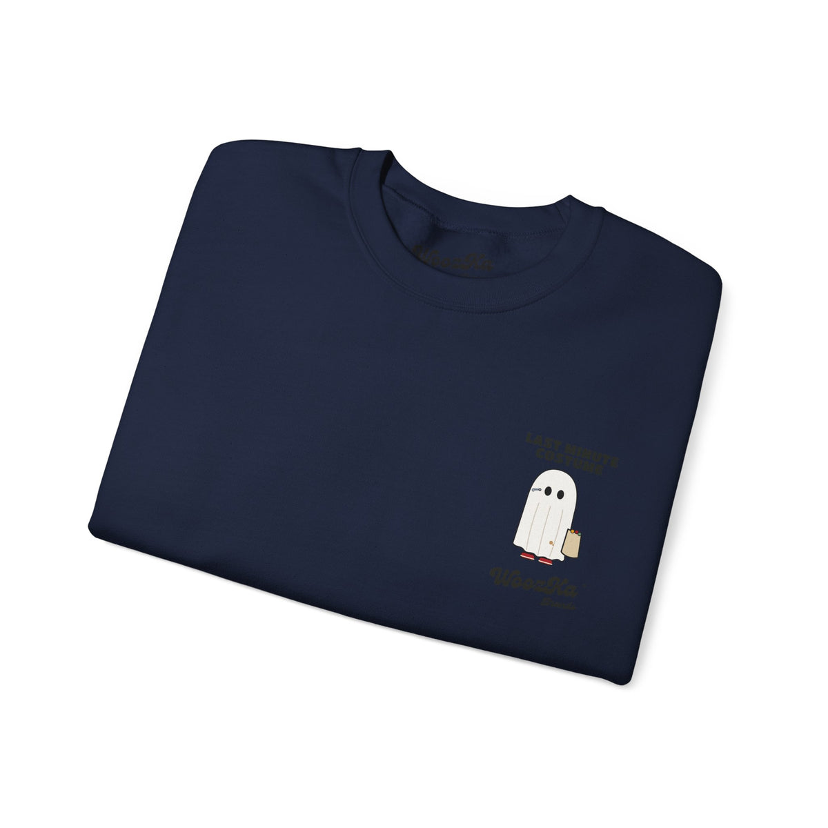 WoozKa Brands Lazy Halloween Costume Sweatshirt, Funny Ghost Back Print