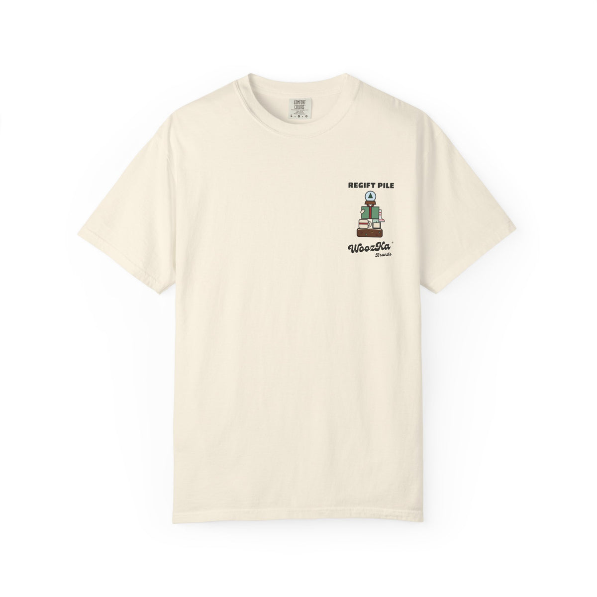 WoozKa Brands Funny Christmas Heavyweight Tee, Regift Office Back Print
