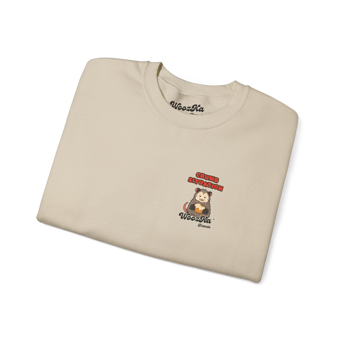 WoozKa Brands Crumb Situation Opossum Crewneck Sweatshirt, Two-Sided