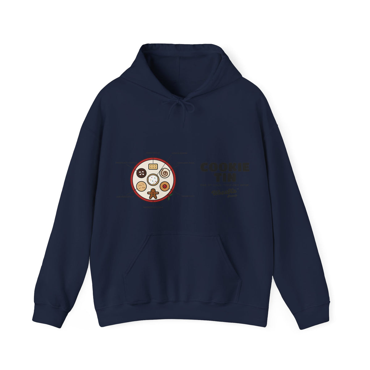 WoozKa Brands Christmas Cookie Hoodie, Holiday Baking Wide Front Print