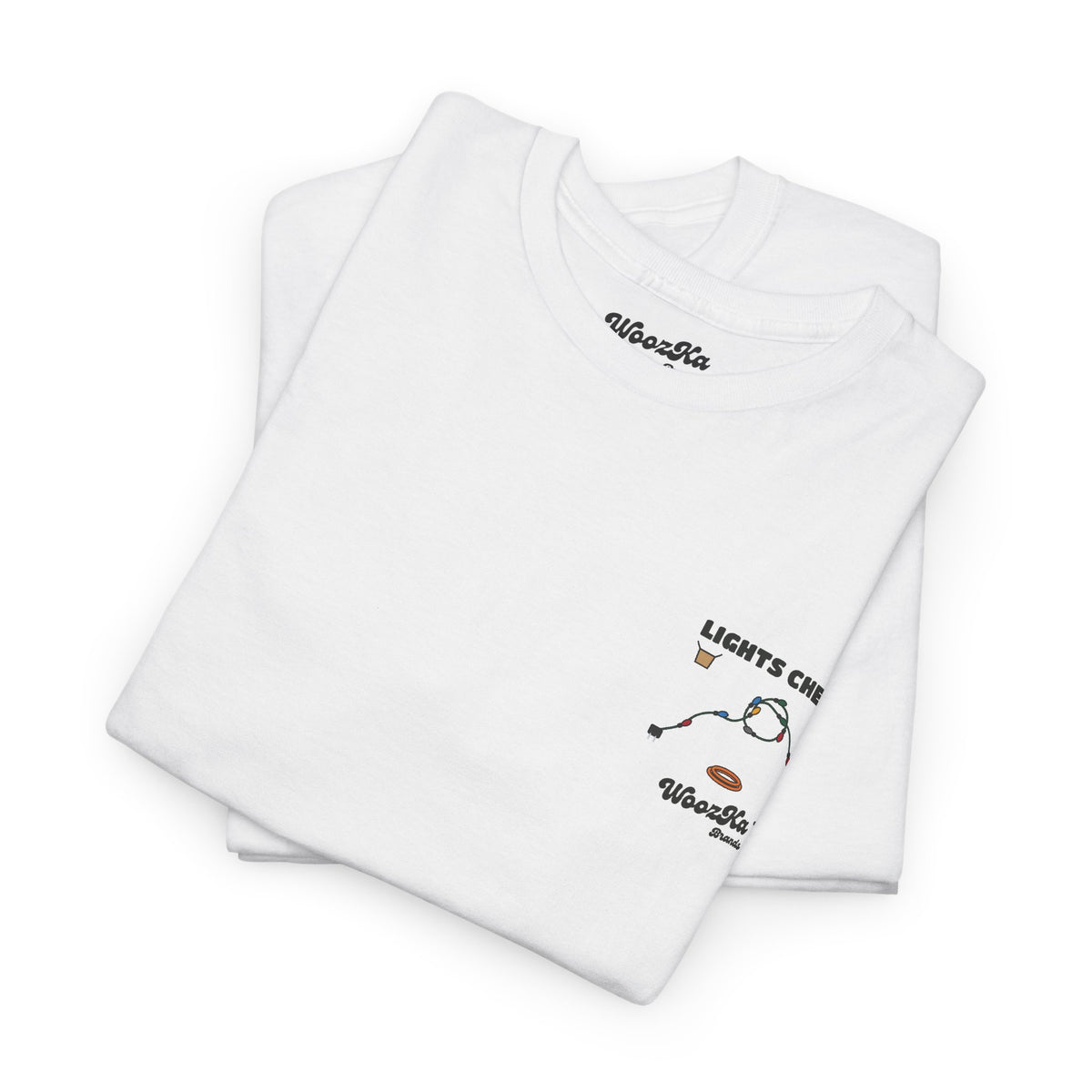 WoozKa Brands Christmas Lights T-Shirt, Funny Holiday Decorating Back Print