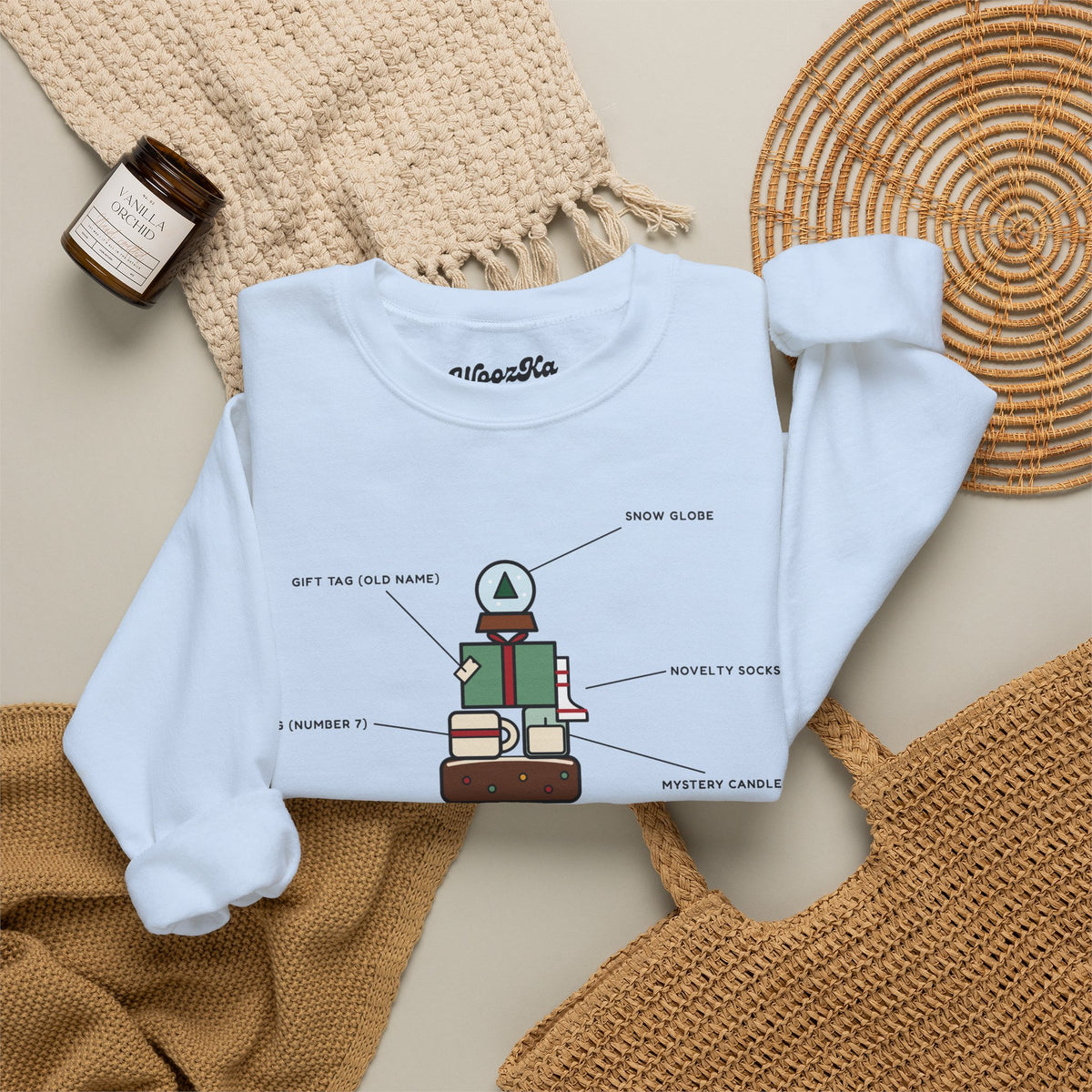 WoozKa Brands Funny Christmas Sweatshirt, Regift Office Party Front Print