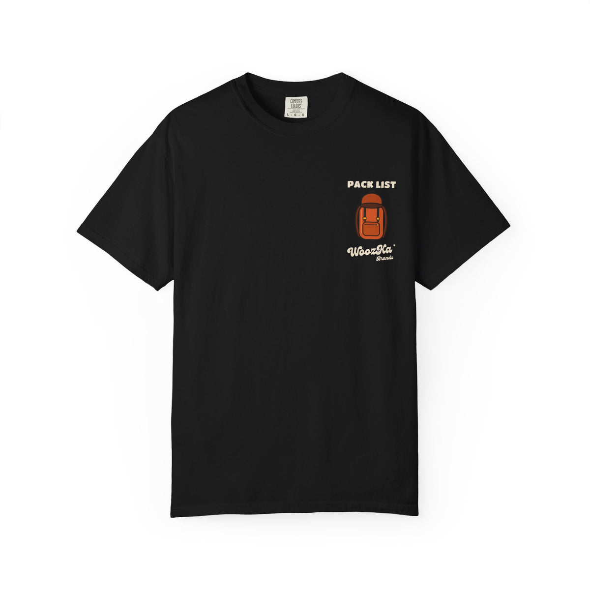WoozKa Brands Hiking Heavyweight Tee, Backpacking Gear List Back Print