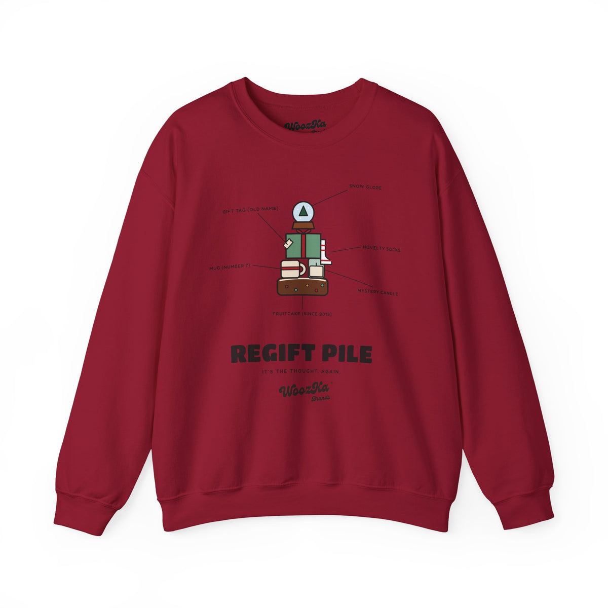 WoozKa Brands Funny Christmas Sweatshirt, Regift Office Party Front Print