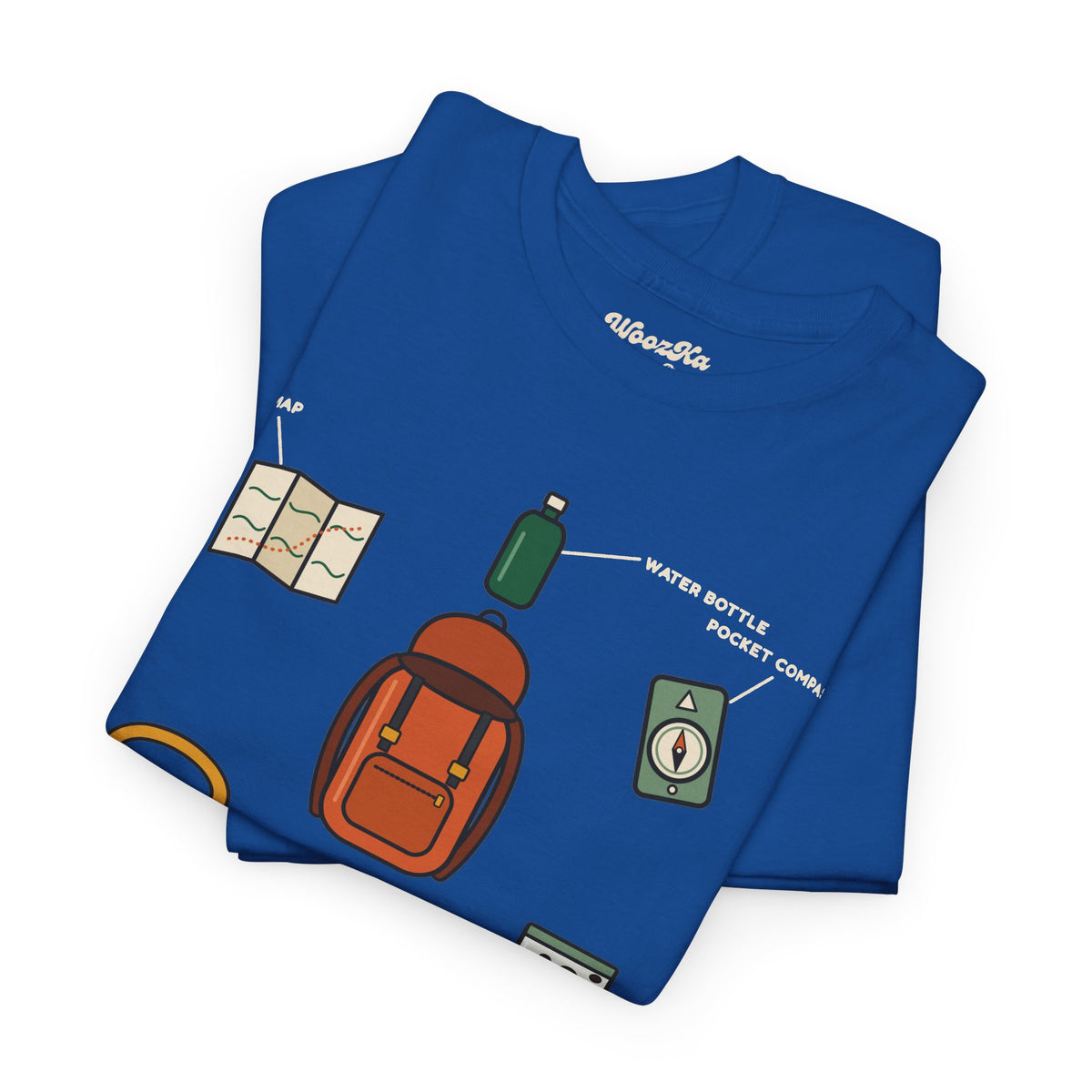 WoozKa Brands Hiking T-Shirt, Backpacking Gear List Front Print