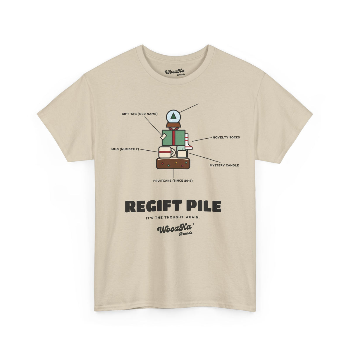 WoozKa Brands Funny Christmas T-Shirt, Regift Office Party Front Print