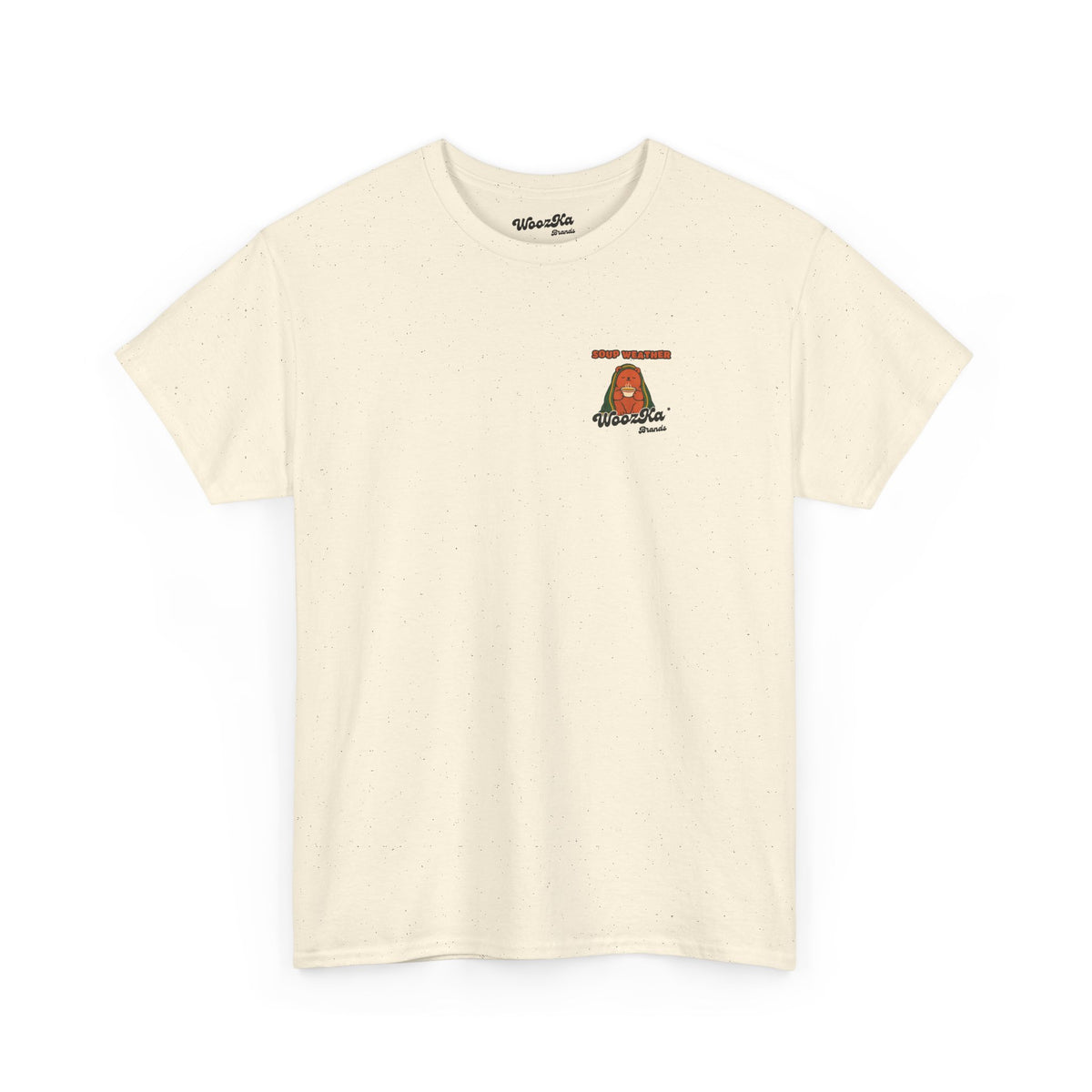 WoozKa Brands Soup Weather Bear Heavy Cotton T-Shirt, Two-Sided Graphic