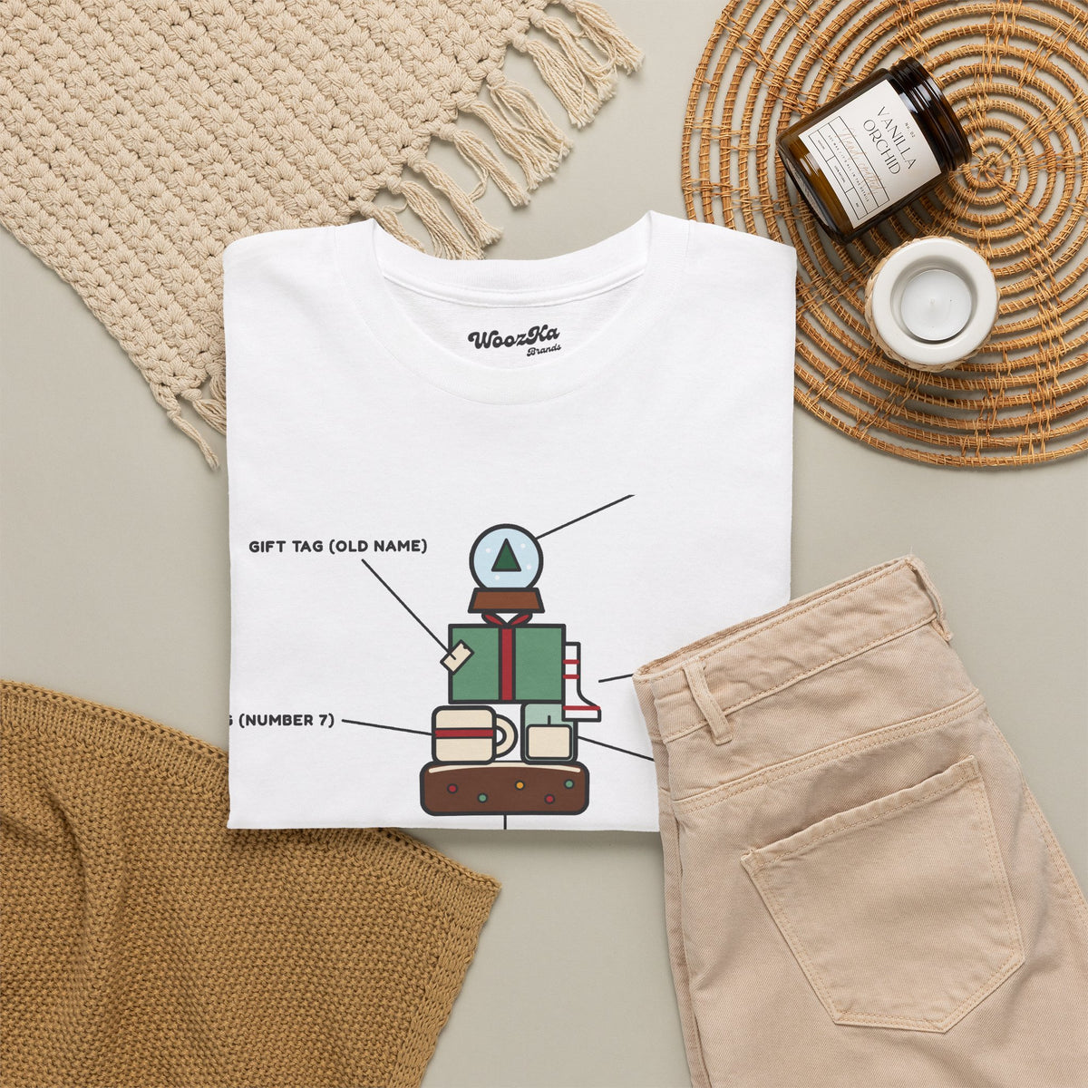 WoozKa Brands Funny Christmas T-Shirt, Regift Office Party Front Print