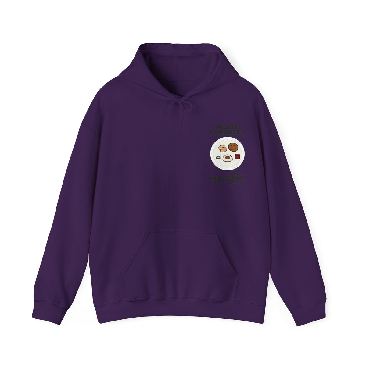 WoozKa Brands Funny Thanksgiving Hoodie, Turkey Dinner Plate Back Print