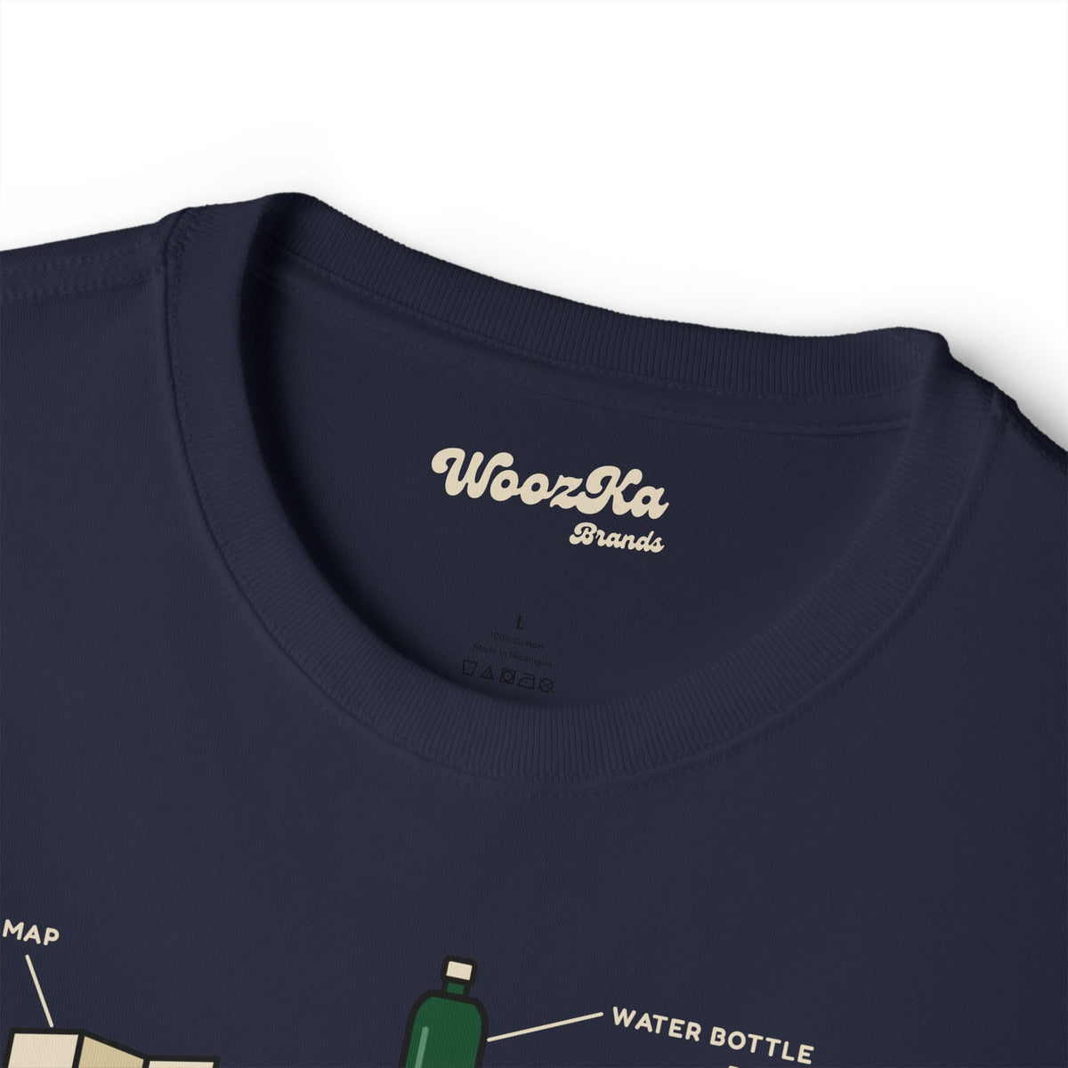 WoozKa Brands Hiking Oversized Tee, Backpacking Gear List Front Print