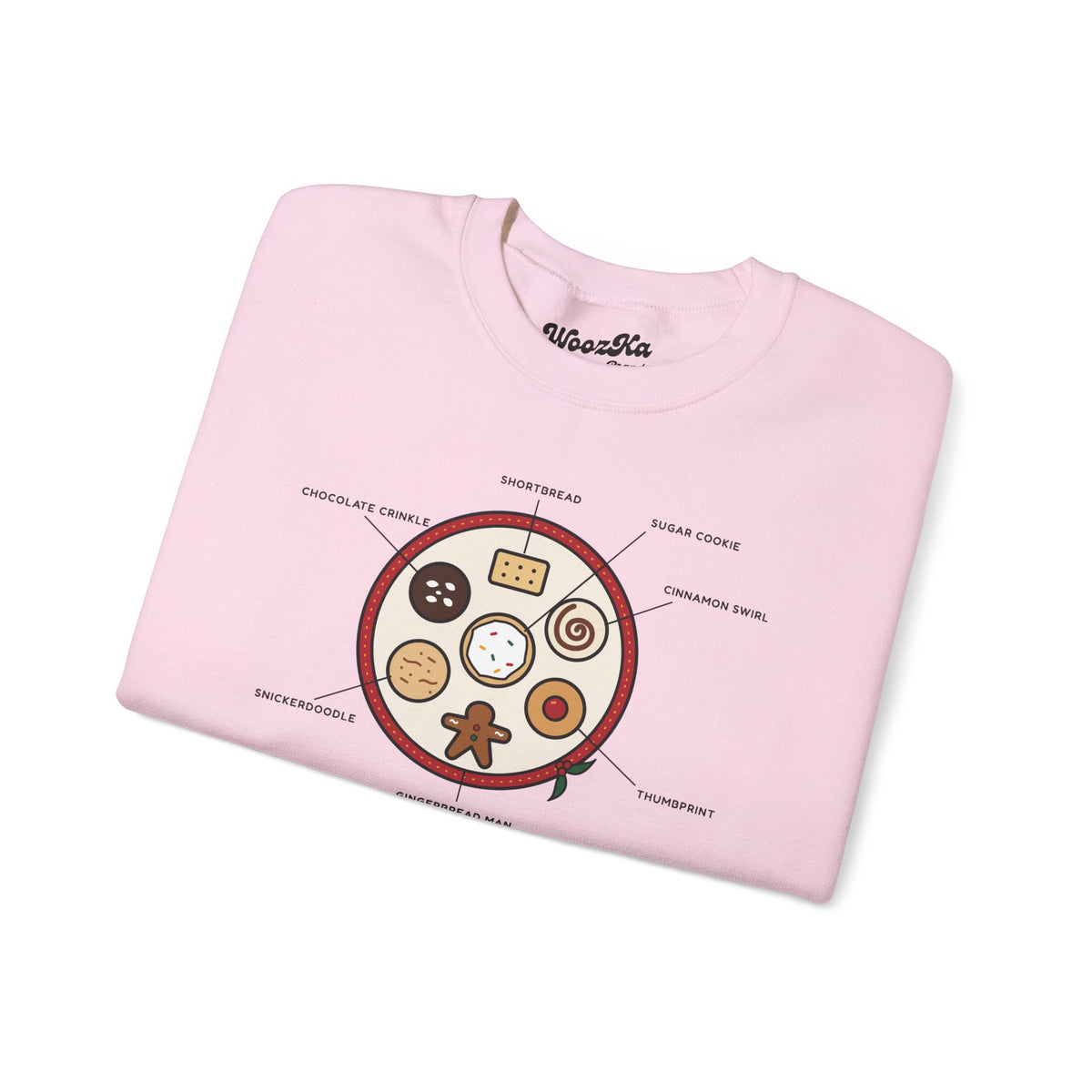 WoozKa Brands Christmas Cookie Sweatshirt, Holiday Baking Front Print