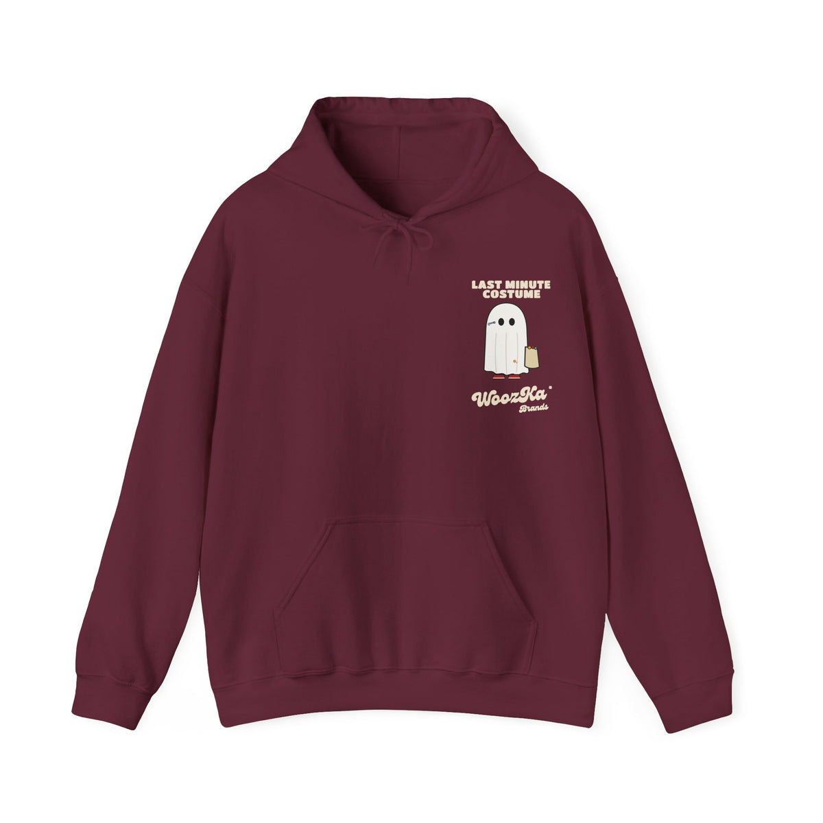 WoozKa Brands Lazy Halloween Costume Hoodie, Funny Ghost Sheet Back Print