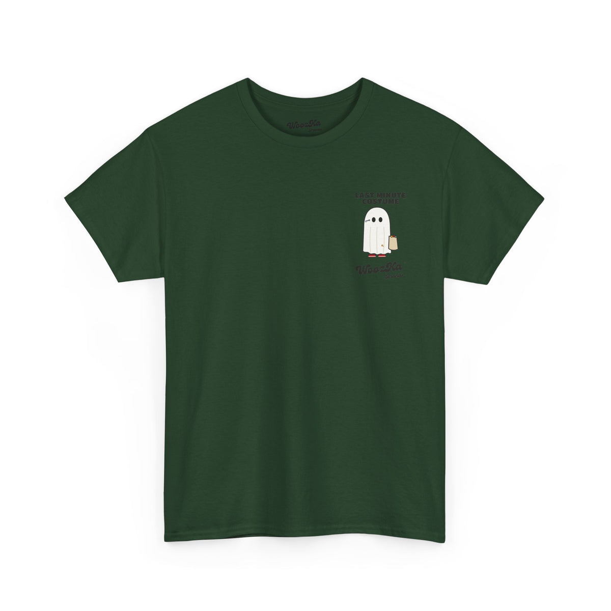 WoozKa Brands Lazy Halloween Costume T-Shirt, Funny Ghost Sheet Back Print