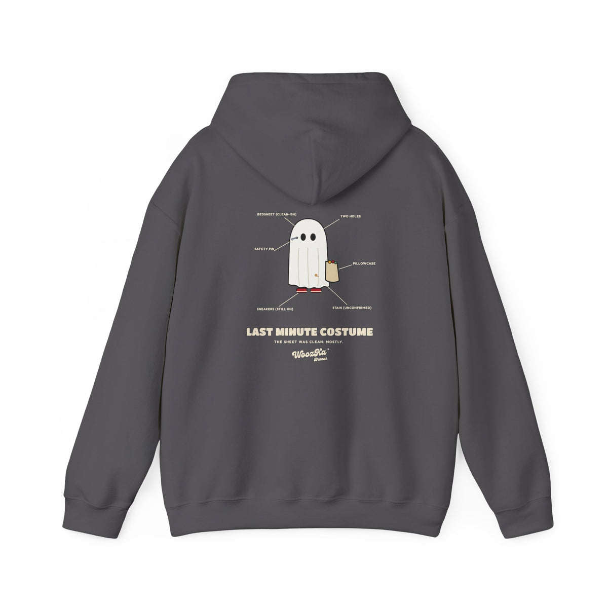 WoozKa Brands Lazy Halloween Costume Hoodie, Funny Ghost Sheet Back Print