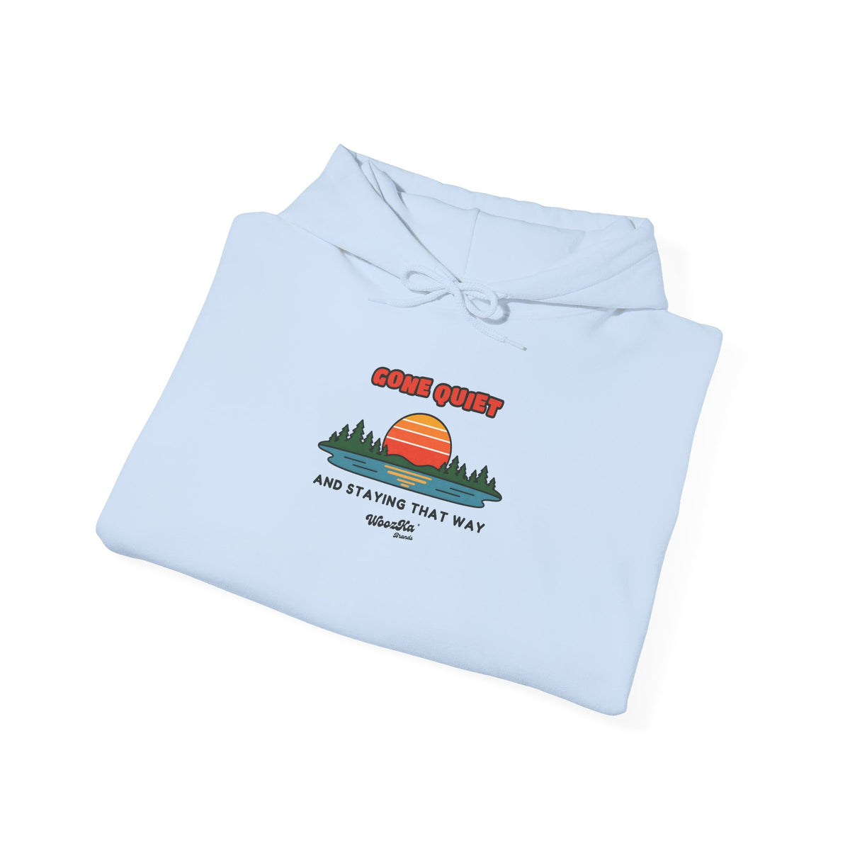 WoozKa Brands Retro Sunset Lake Hoodie, Nature Outdoors Pine Front Print