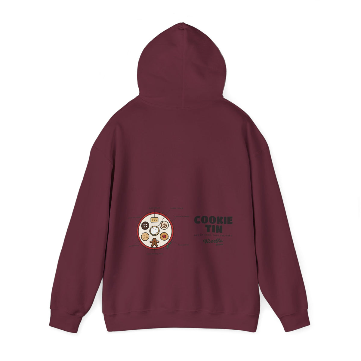 WoozKa Brands Christmas Cookie Hoodie, Holiday Baking Wide Back Print