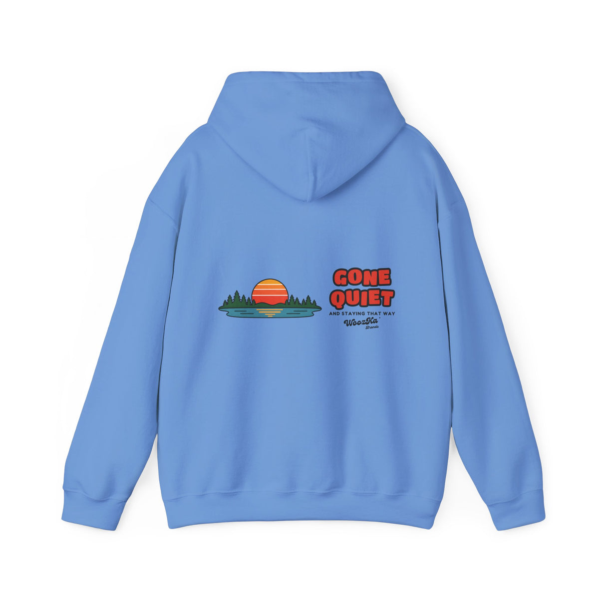 WoozKa Brands Retro Sunset Lake Hoodie, Nature Outdoors Wide Back Print