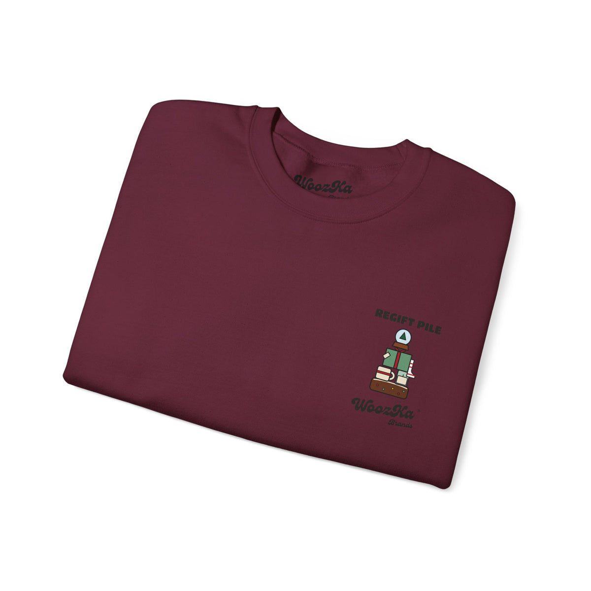 WoozKa Brands Funny Christmas Sweatshirt, Regift Office Party Back Print