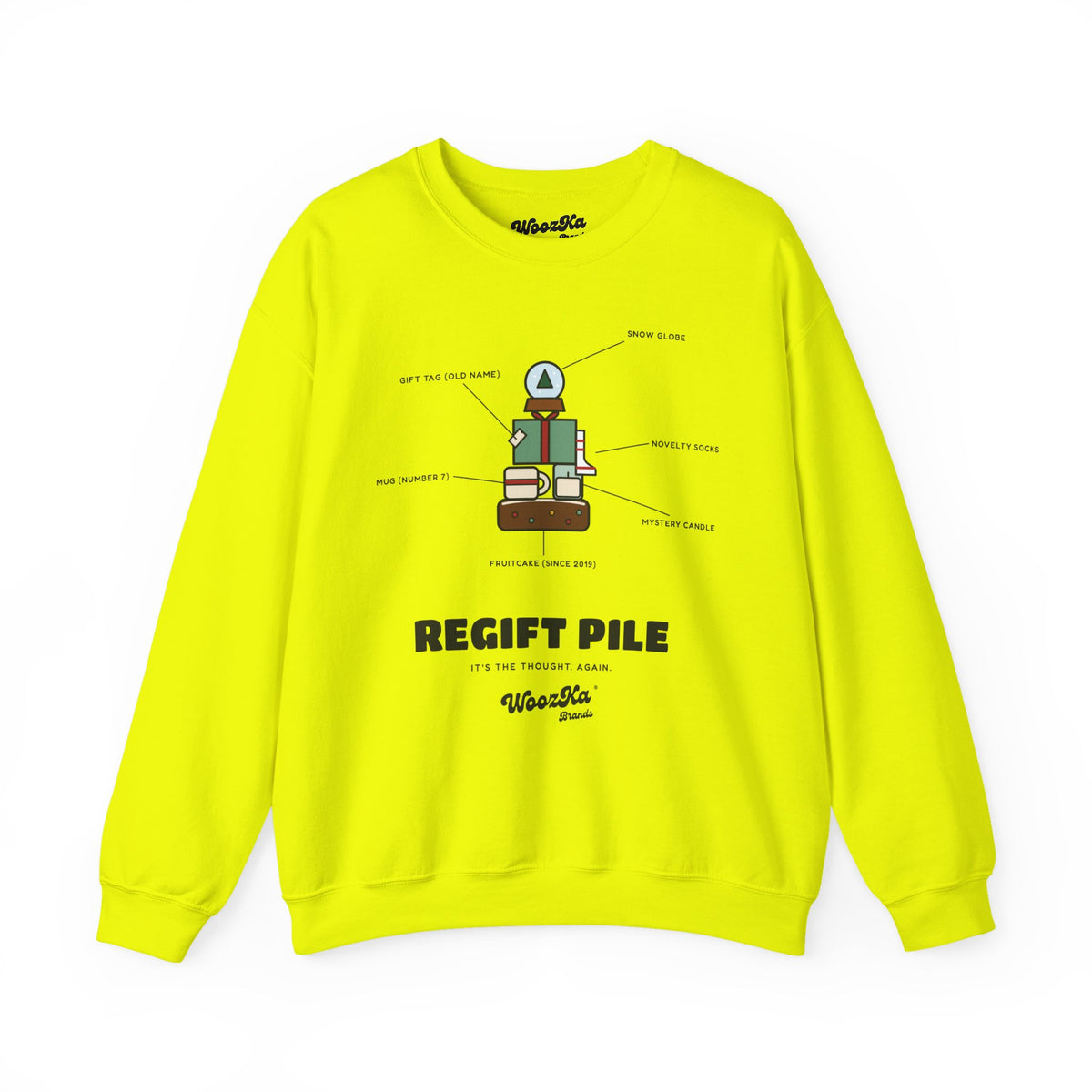 WoozKa Brands Funny Christmas Sweatshirt, Regift Office Party Front Print