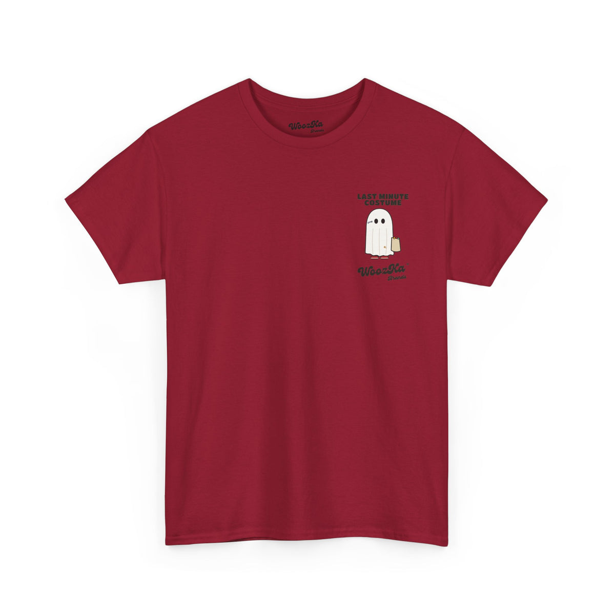 WoozKa Brands Lazy Halloween Costume T-Shirt, Funny Ghost Sheet Back Print