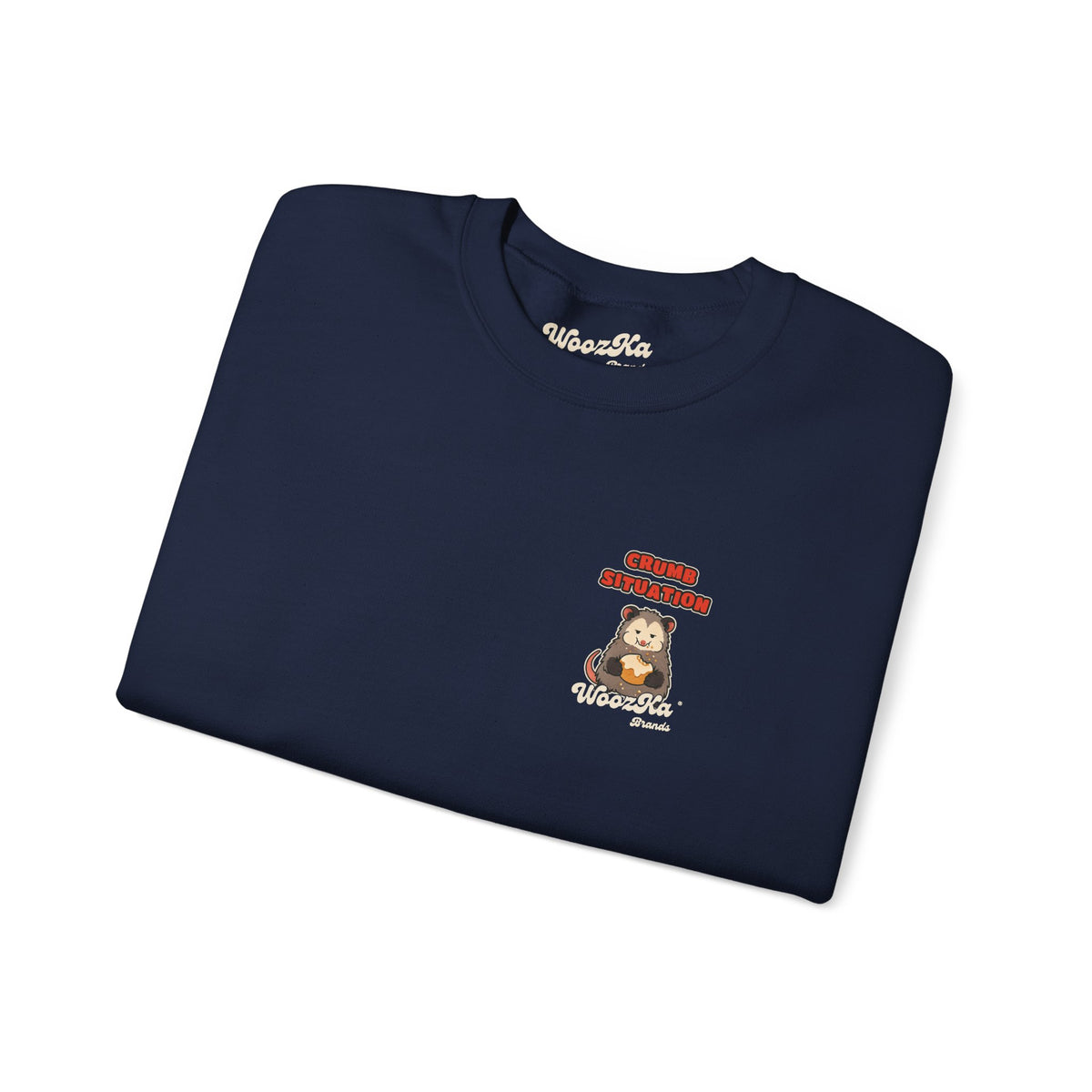 WoozKa Brands Crumb Situation Opossum Crewneck Sweatshirt, Two-Sided
