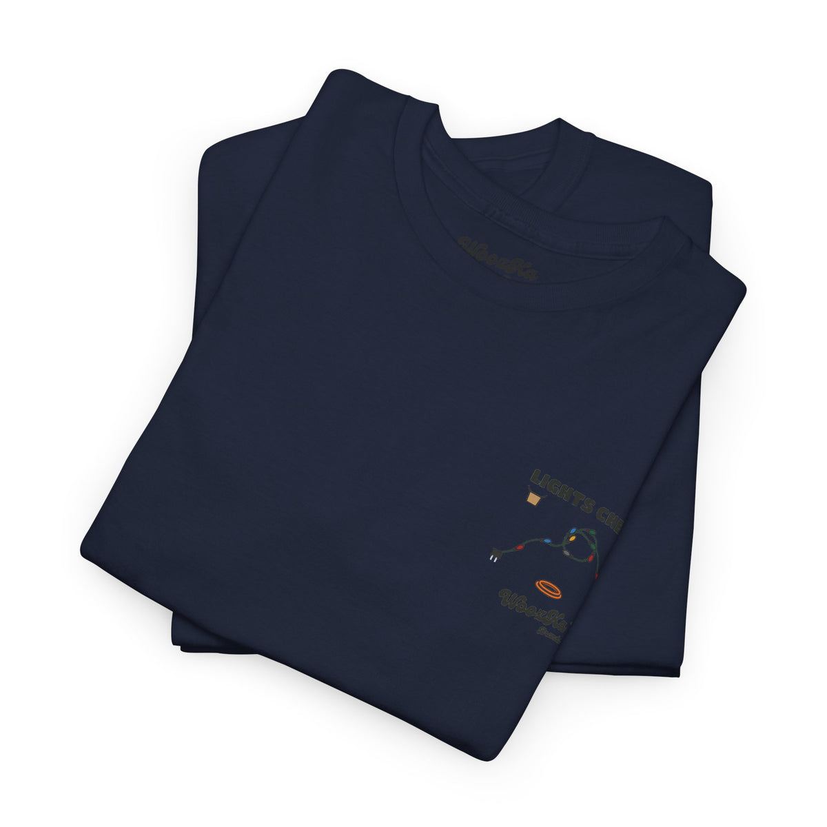 WoozKa Brands Christmas Lights T-Shirt, Funny Holiday Decorating Back Print