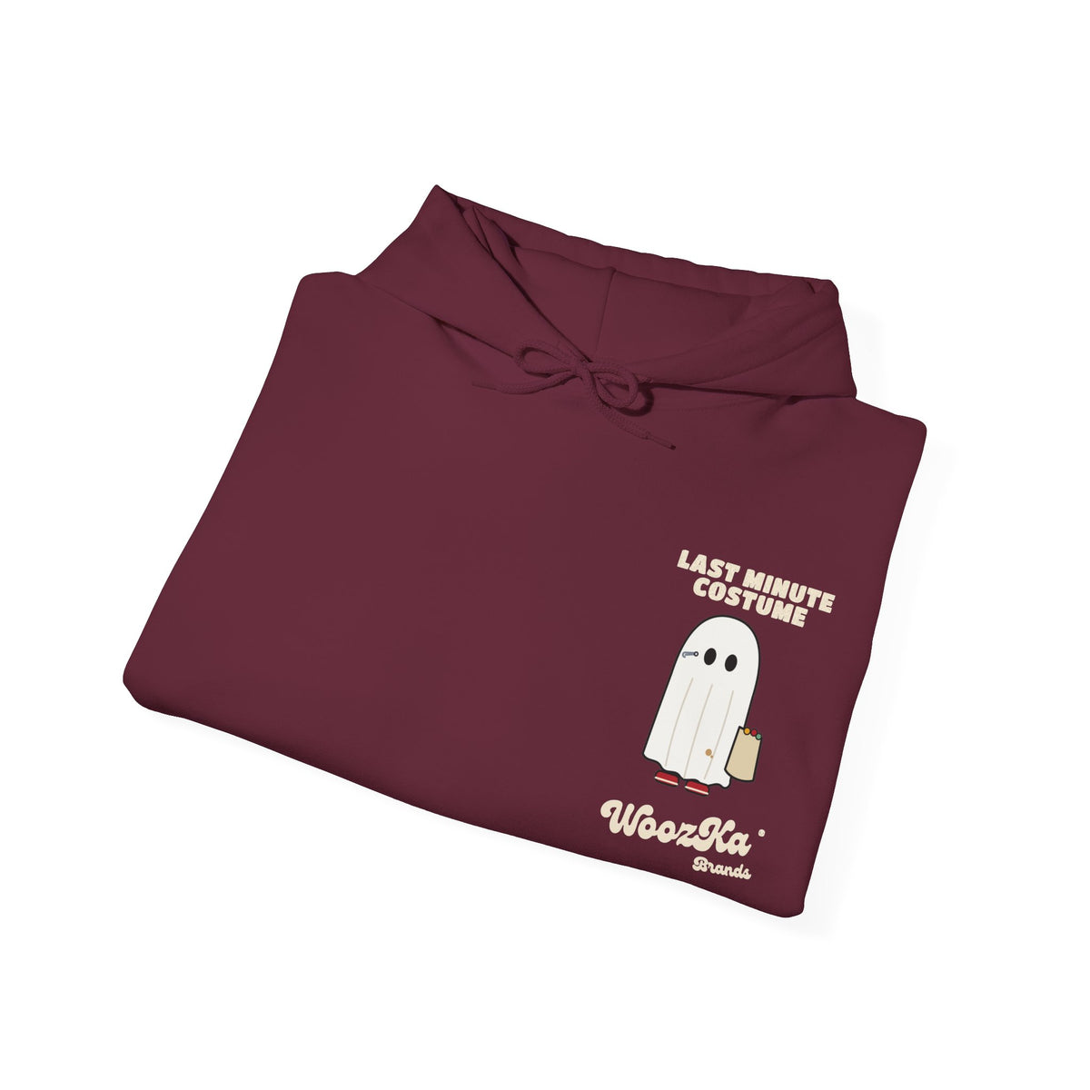 WoozKa Brands Lazy Halloween Costume Hoodie, Funny Ghost Sheet Back Print