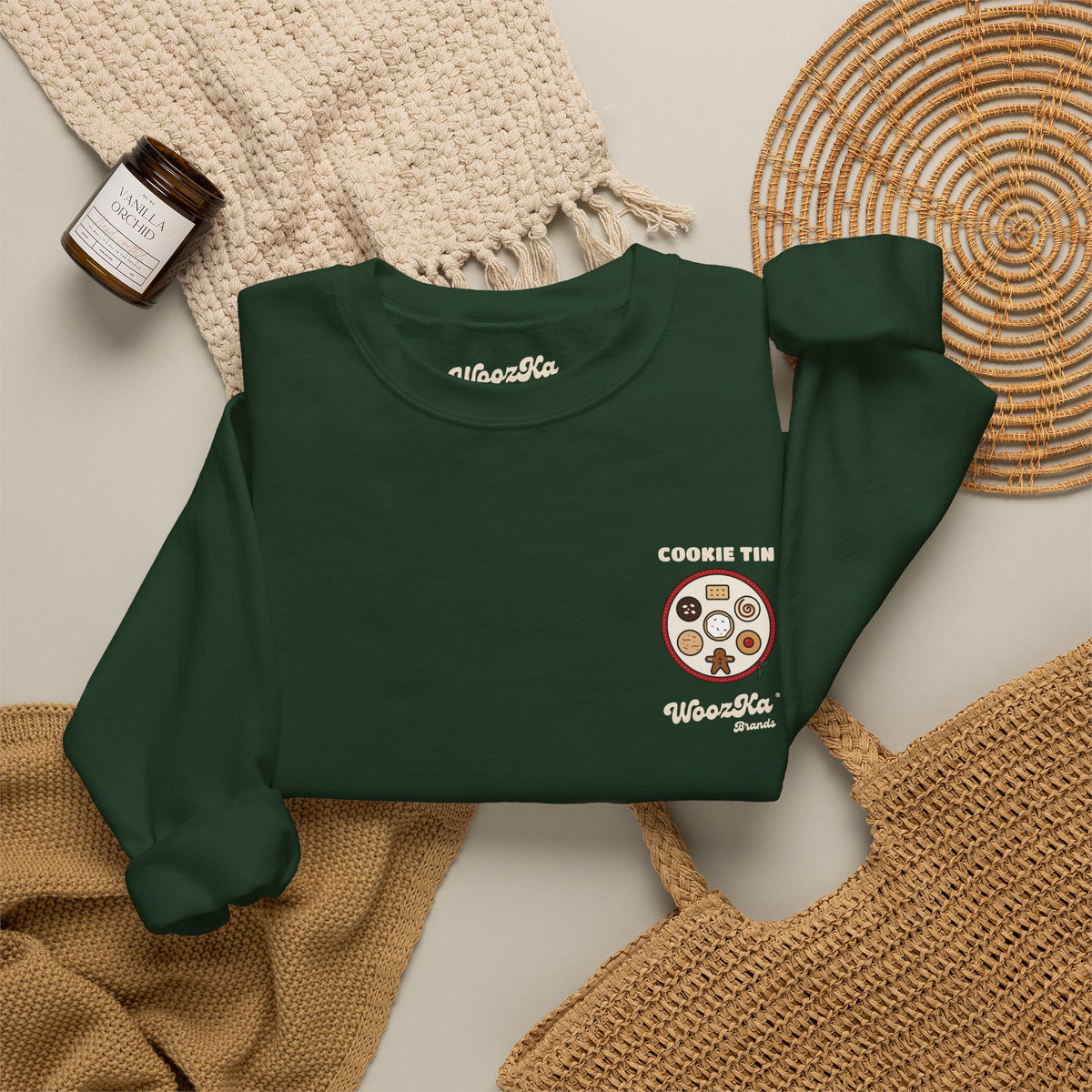 WoozKa Brands Christmas Cookie Sweatshirt, Holiday Baking Back Print