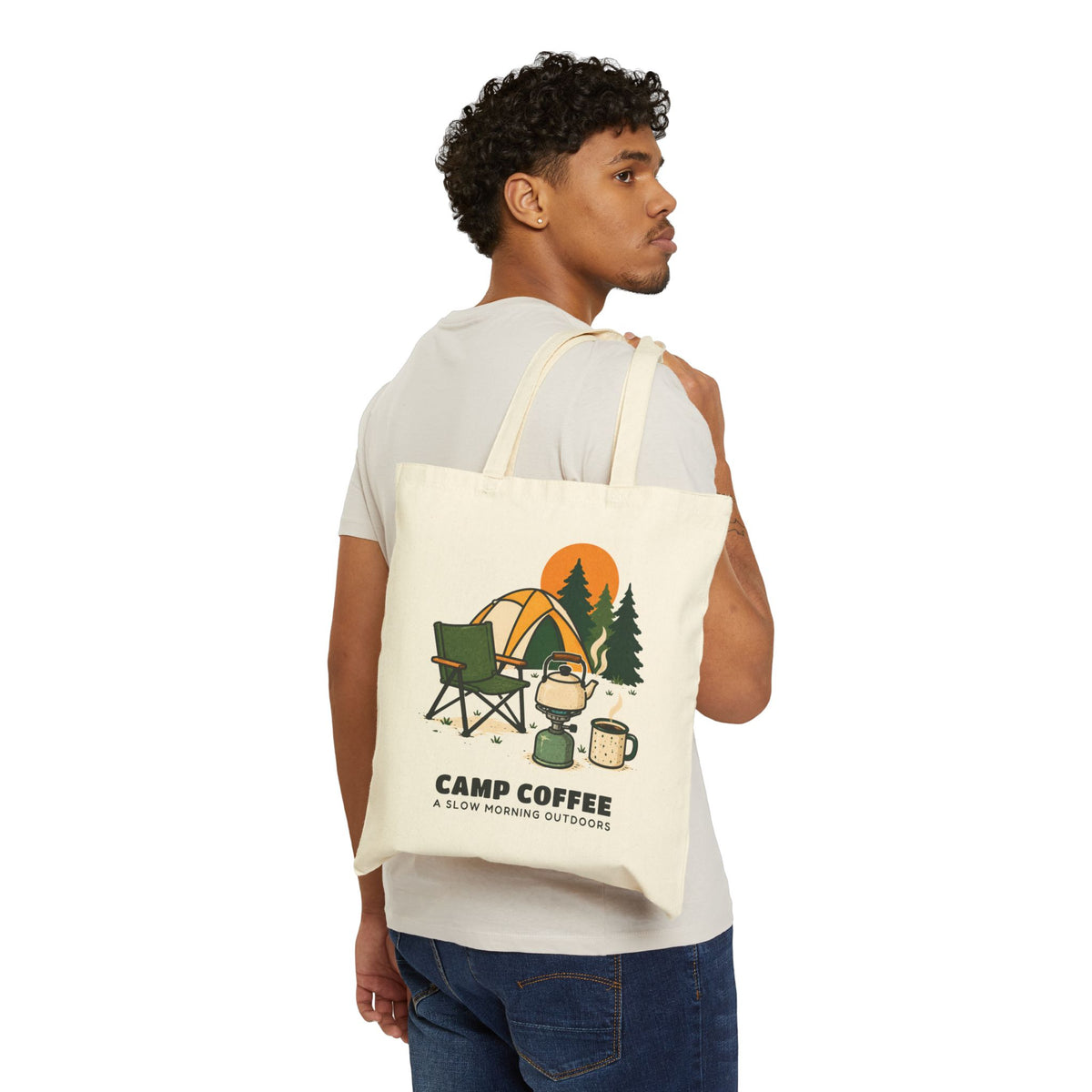 WoozKa Brands Camp Coffee Camping Canvas Tote Bag