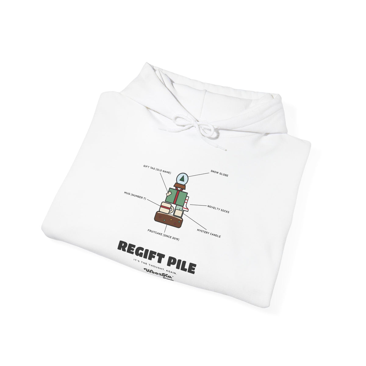 WoozKa Brands Funny Christmas Hoodie, Regift Office Party Front Print