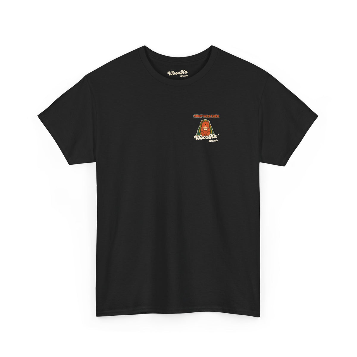 WoozKa Brands Soup Weather Bear Heavy Cotton T-Shirt, Two-Sided Graphic