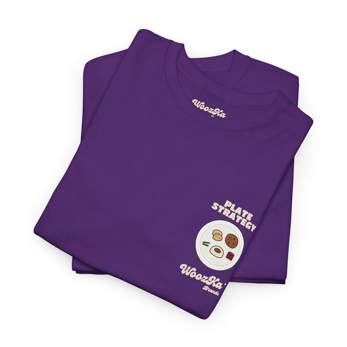 WoozKa Brands Funny Thanksgiving T-Shirt, Turkey Dinner Plate Back Print