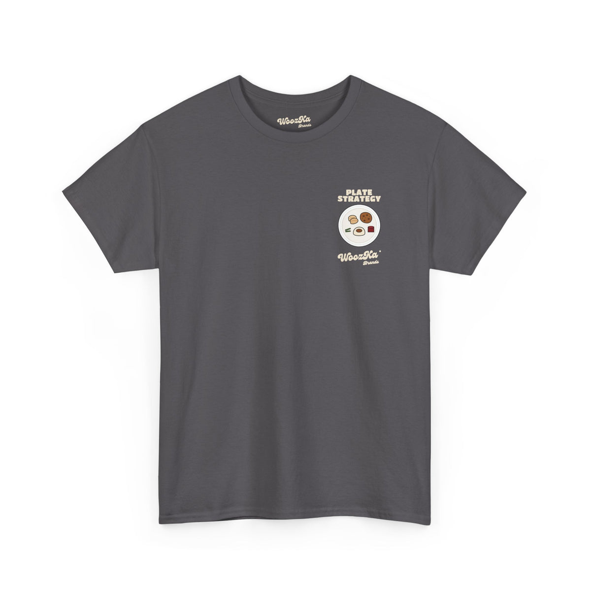 WoozKa Brands Funny Thanksgiving T-Shirt, Turkey Dinner Plate Back Print