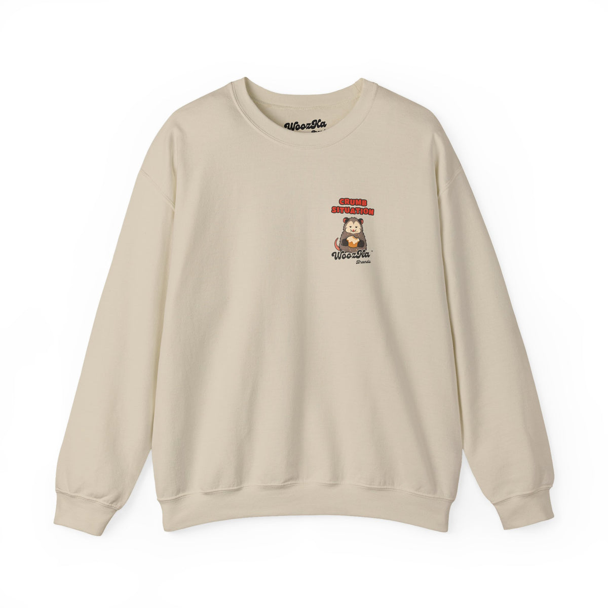 WoozKa Brands Crumb Situation Opossum Crewneck Sweatshirt, Two-Sided