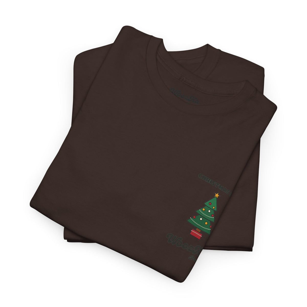 WoozKa Brands Cute Christmas Tree T-Shirt, Holiday List Back Print