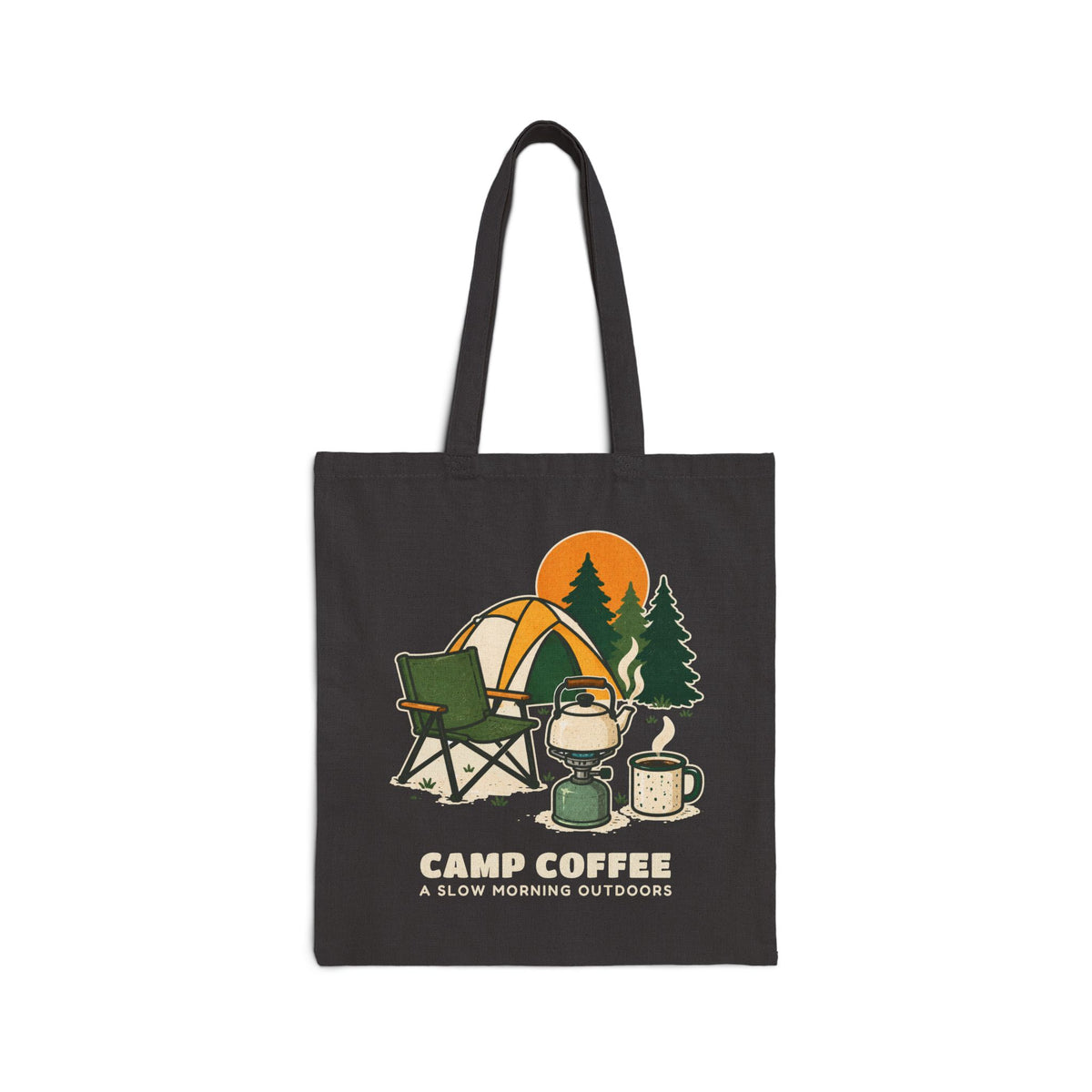 WoozKa Brands Camping Coffee Tote Bag, Outdoor Tent Kettle Canvas Tote