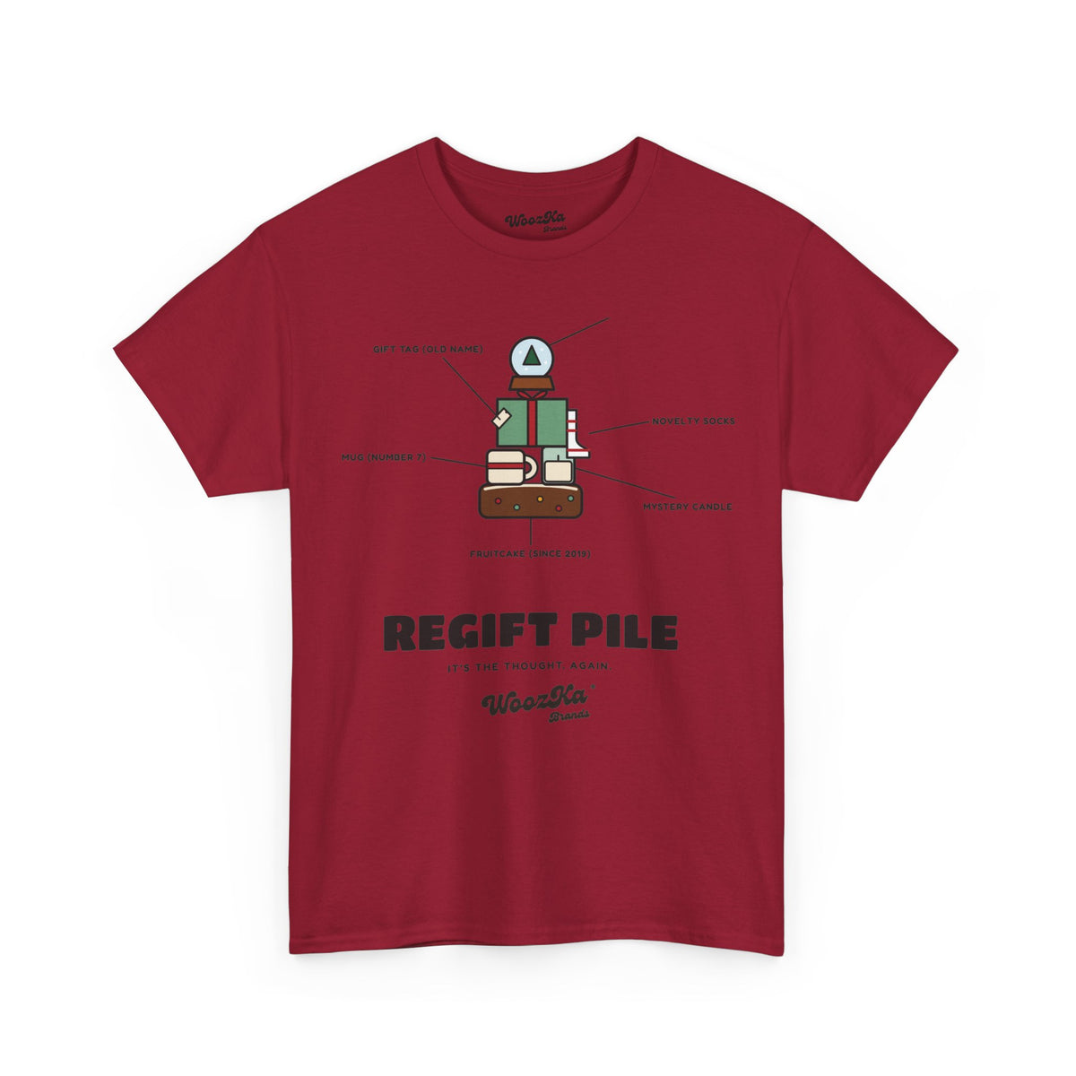 WoozKa Brands Funny Christmas T-Shirt, Regift Office Party Front Print