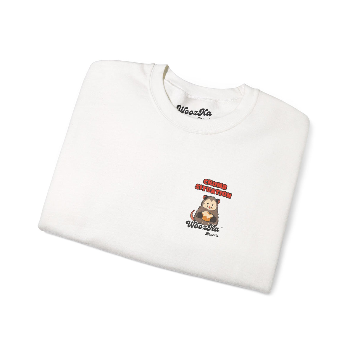 WoozKa Brands Crumb Situation Opossum Crewneck Sweatshirt, Two-Sided