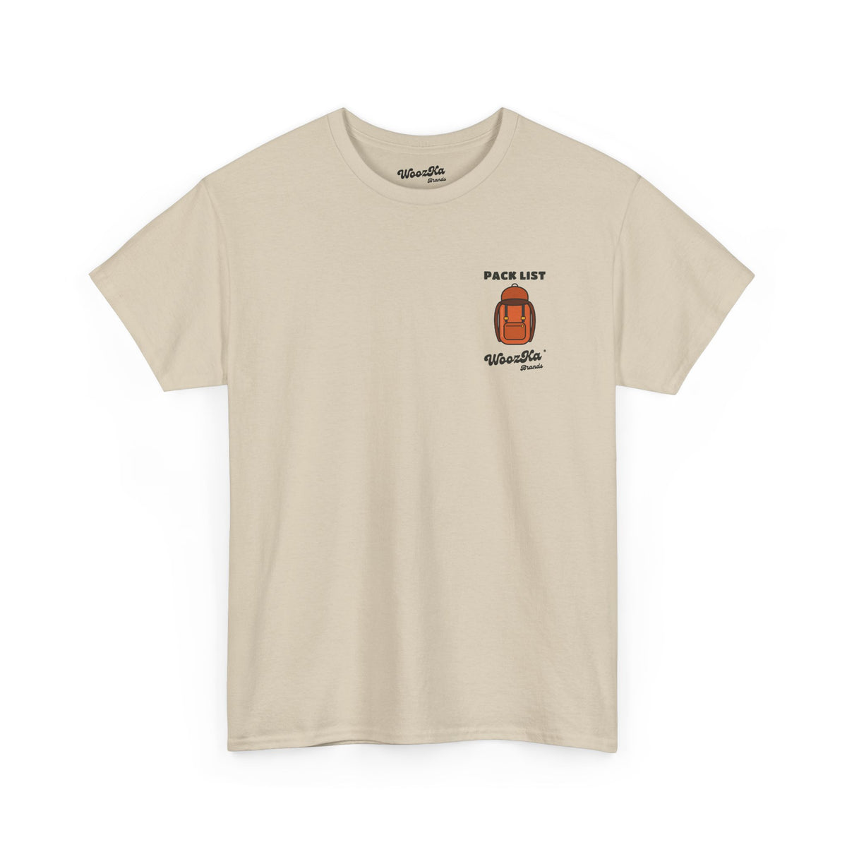 WoozKa Brands Hiking T-Shirt, Backpacking Gear List Back Print