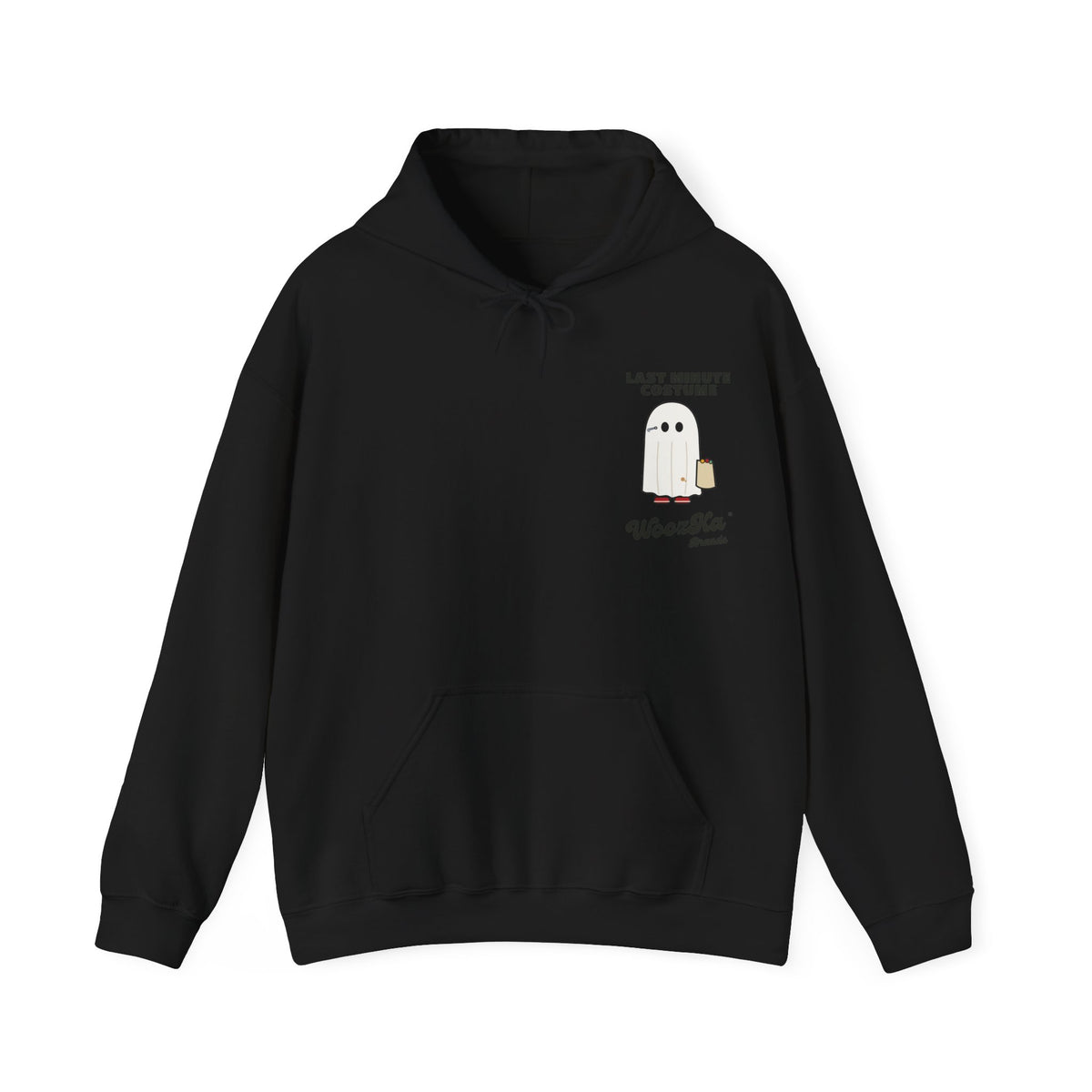 WoozKa Brands Lazy Halloween Costume Hoodie, Funny Ghost Wide Back Print