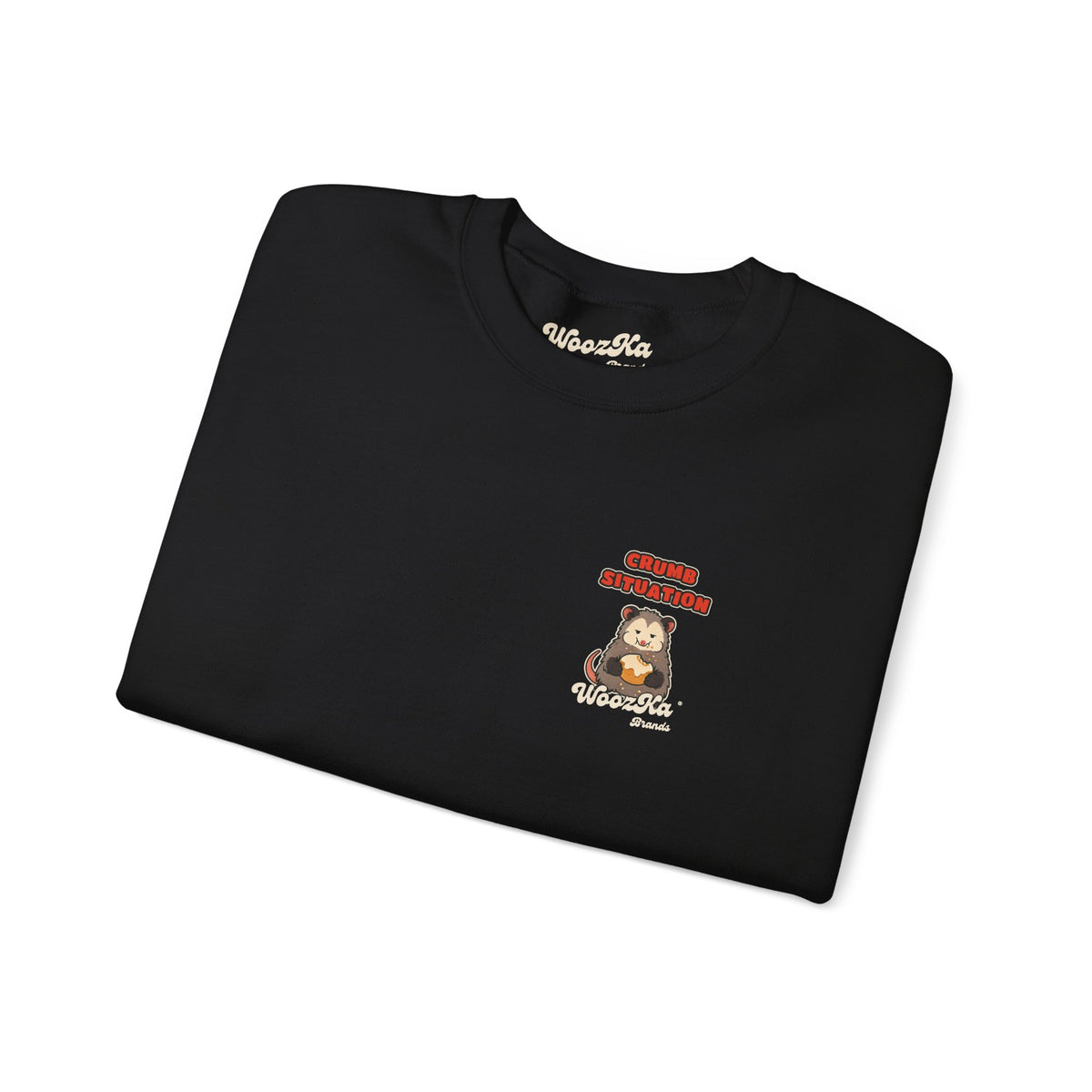 WoozKa Brands Crumb Situation Opossum Crewneck Sweatshirt, Two-Sided