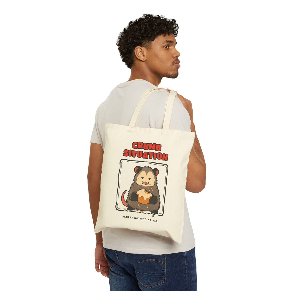 WoozKa Brands Crumb Situation Opossum Canvas Tote Bag