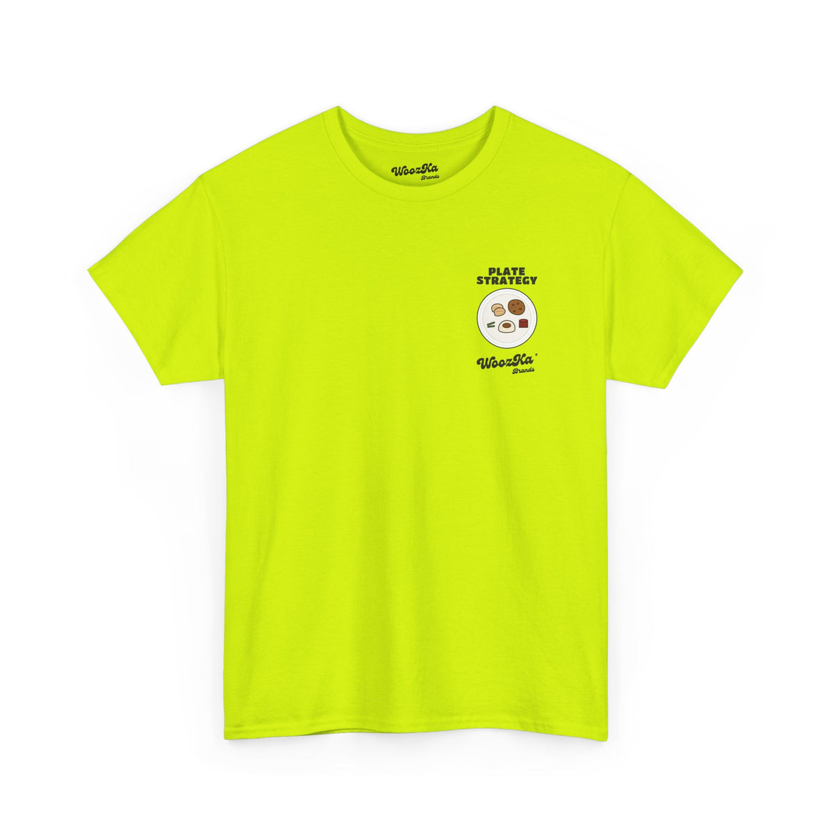 WoozKa Brands Funny Thanksgiving T-Shirt, Turkey Dinner Plate Back Print